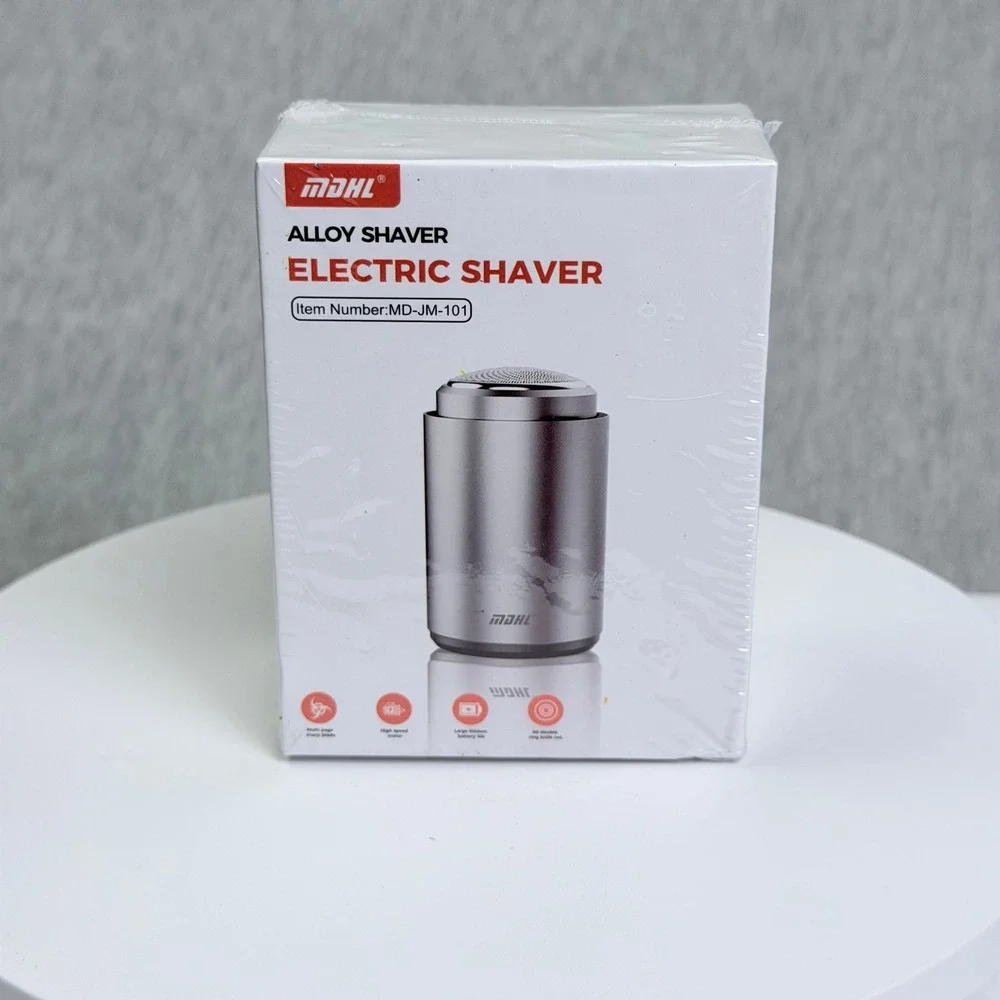 MDHL Alloy Shaver Electric Mini Shaver MD-JM-101 Portable Rotary Razor Silver